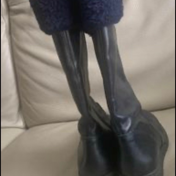 Made in Italy size 38 leather navy boots - Picture 6 of 9